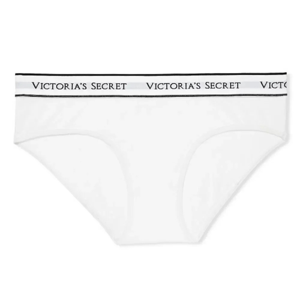 VICTORIA'S SECRET Women's White Logo Cotton Hiphugger Panty size medium